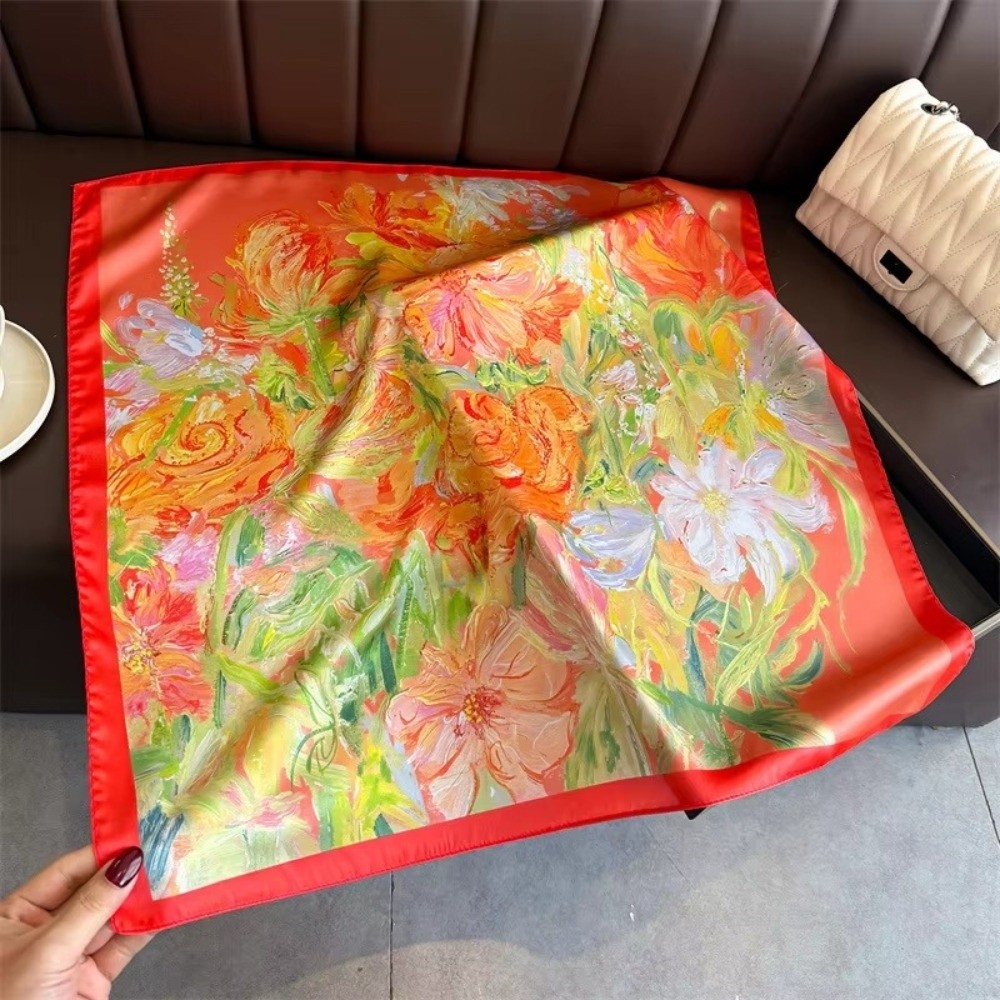 新作70cm高級スクエアシルクスカーフ 花柄デザイン シルク - Luxury Bags China のレビューと価格